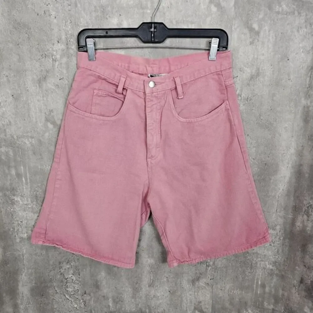 Vintage 90s Contempo Casuals Womens M Pink Denim Jorts Jean Long Shorts